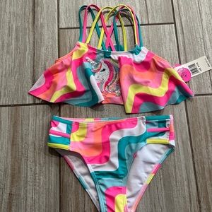 Betsey Johnson Sequin Unicorn Bikini Swimsuit
